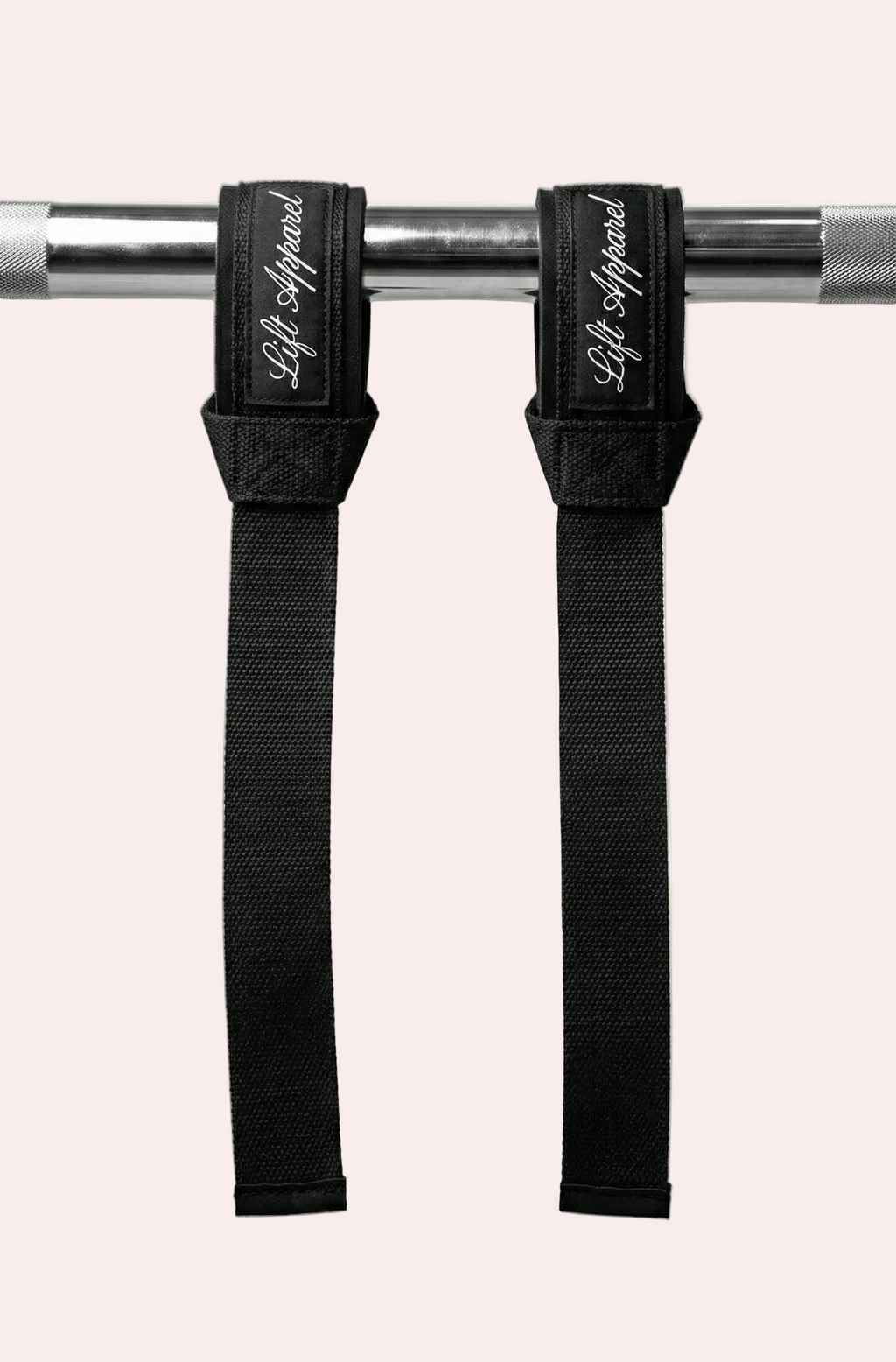 Black gym straps with 'Life Fitness' branding on a white background